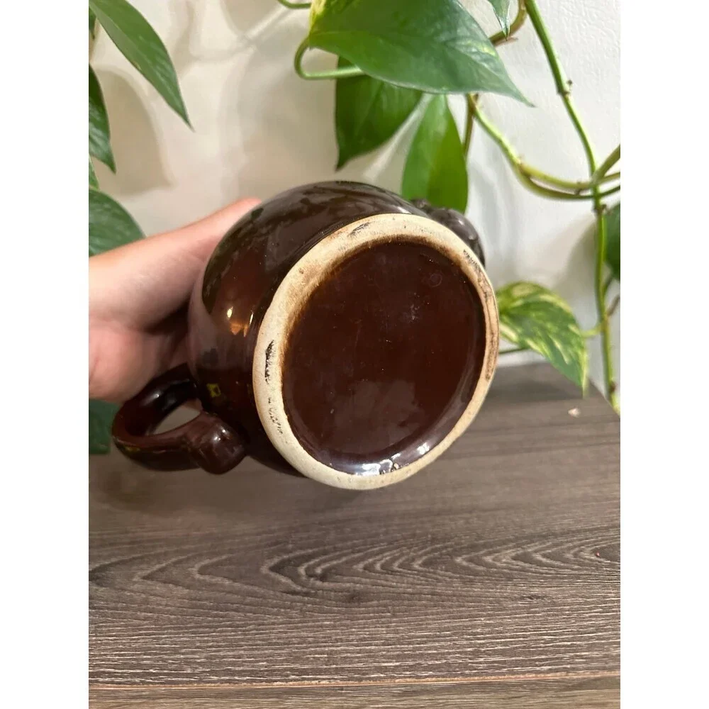 Vintage Brown Ceramic Teapot